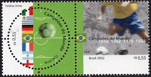 Бразилия, ЧМ 2002,  ЧМ по футболу 2002, 2 марки